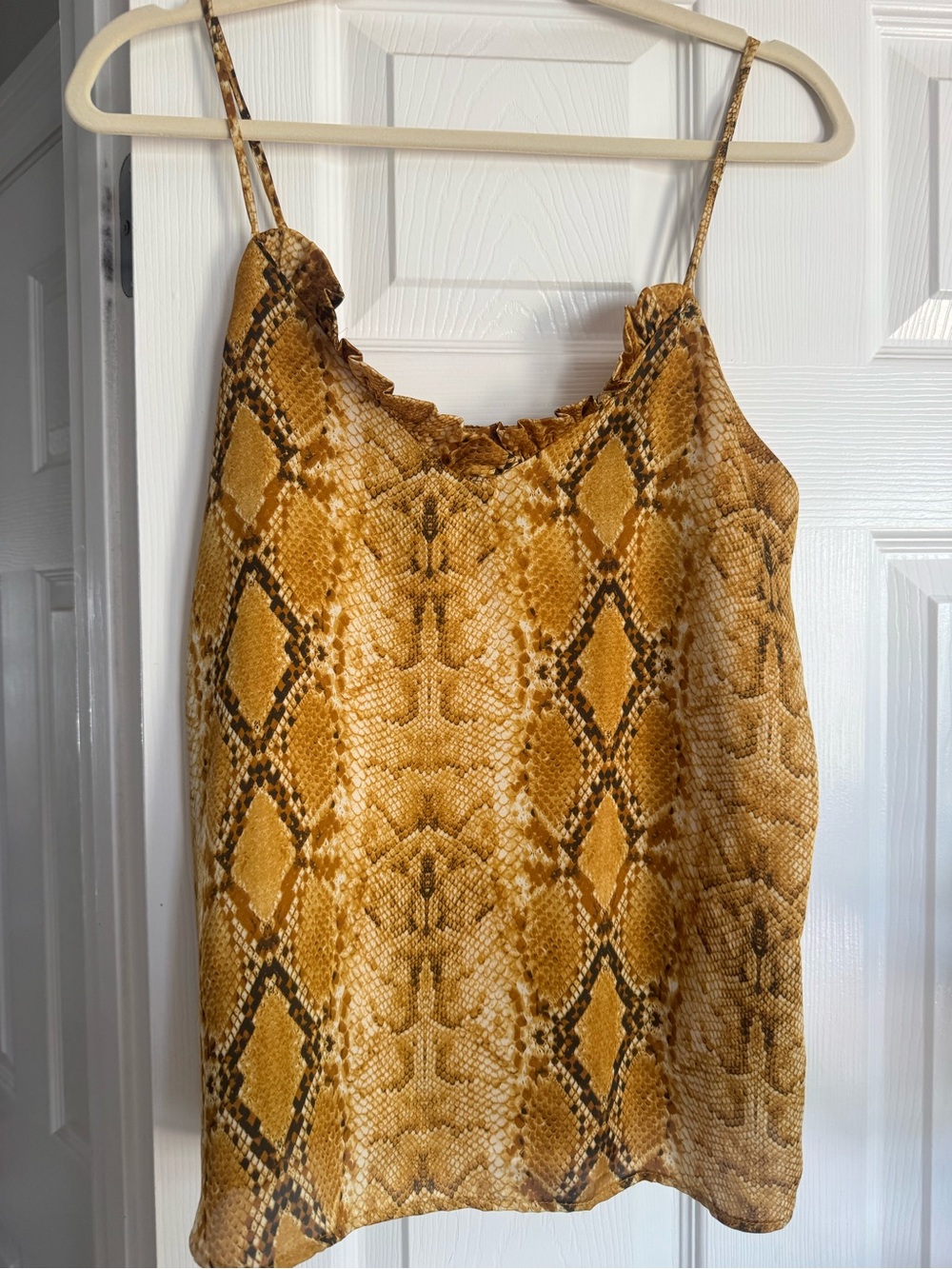Adrienne Snake Print Tank Top in Mustard Yellow